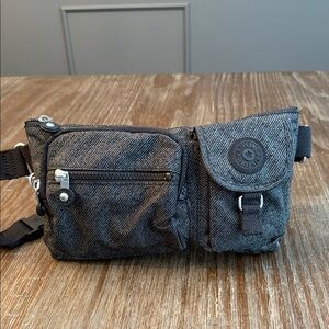 Kipling Black Metallic presto Crossbody Waist Bag